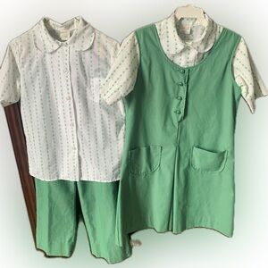 Girl Scout Authentic Vintage jumper Uniform Badge Patch green set LG